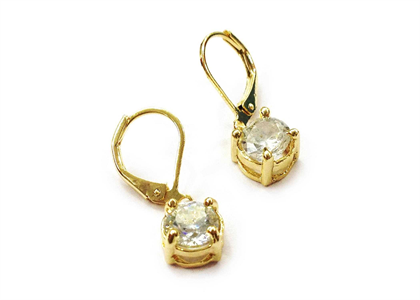 Gold Plated Solitaire Clip Earring